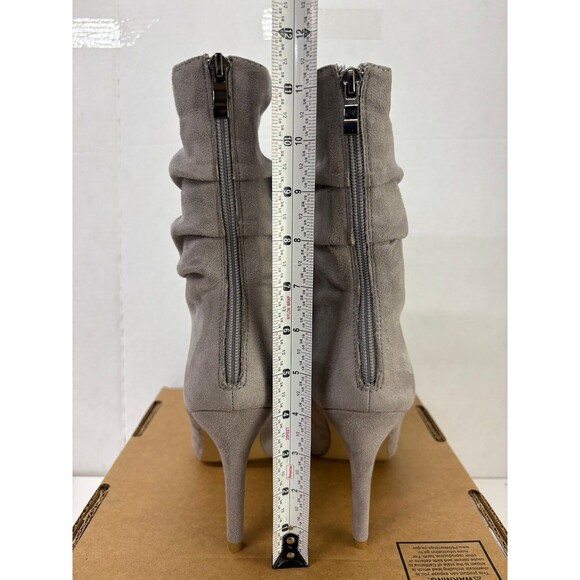 Journee Collection Women's Markie Gray Mid-Calf Boots Zip-On Stiletto Heel 9.5M - Picture 3 of 6